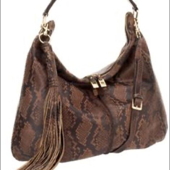 G.I.L.I. Handbags - G.I.L.I. Milano Snake Print Leather Hobo Bag C9‎